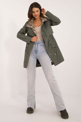 Hooded Coat with Leopard Print Lining MBM